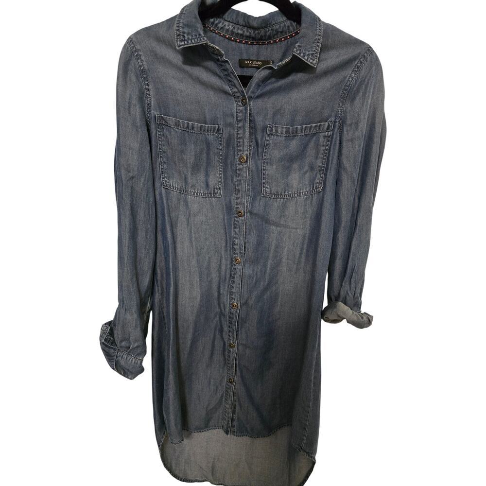 Max Jeans Brand Long Sleeve Light Denim Shirt or Dress Size Small